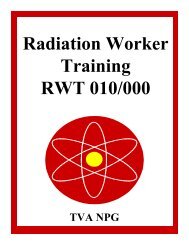 Radiation Worker Training RWT 010/000