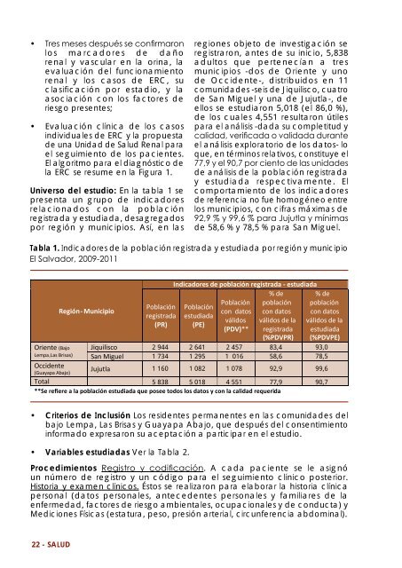 Revista Salud. Enfermedad Renal Crnica de las Comunidades Agrcolas