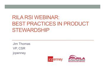 BEST PRACTICES IN PRODUCT STEWARDSHIP - Retail Industry ...