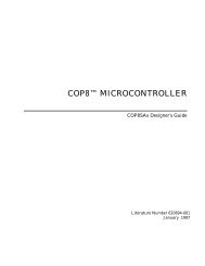 COP8â¢ MICROCONTROLLER