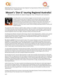 Mozart's 'Don G' touring Regional Australia! - Opera Australia