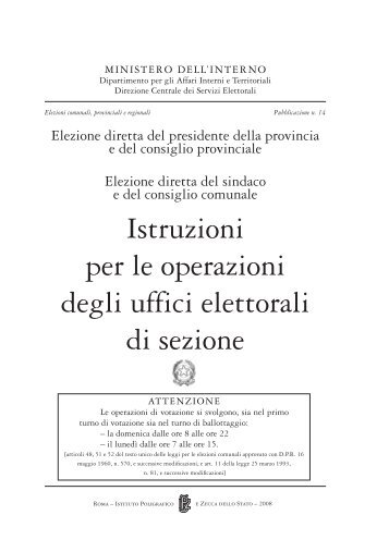 Istruzioni per le operazioni degli uffici elettorali di sezione