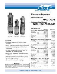 CAT Pumps Pressure Regulator Model 7024.100 spec sheet