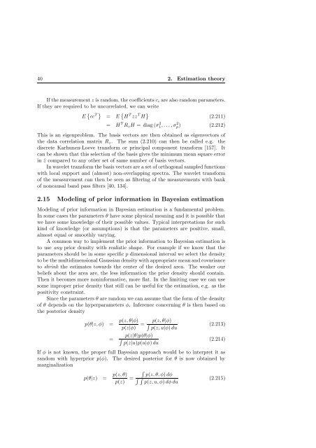 Karjalainen, Pasi A. Regularization and Bayesian methods for ...