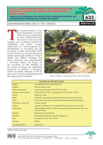 Rhyno : A Multipurpose Wheel Type Transporter for Oil Palm ...