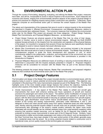 5. ENVIRONMENTAL ACTION PLAN 5.1 Project ... - LAX Master Plan