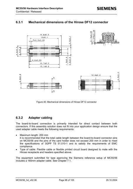 Hardware Interface Description - Wireless Data Modules