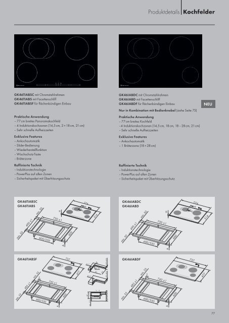 Kochfelder - V-ZUG Ltd