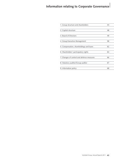 Annual Reports 2011 V ontob el Group - Vontobel Holding AG