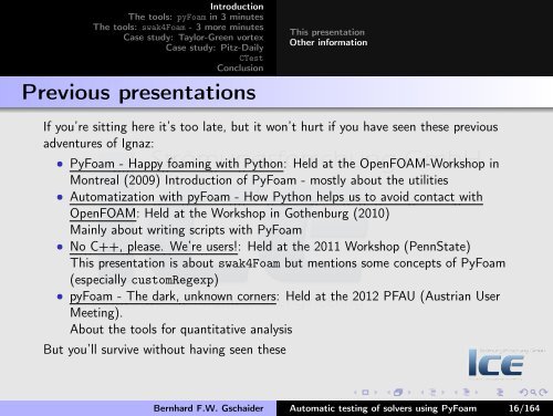 Automatic testing of solvers using PyFoam - If your ... - OpenFOAMWiki