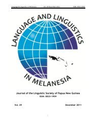 Contents - LANGUAGE & LINGUISTICS IN MELANESIA