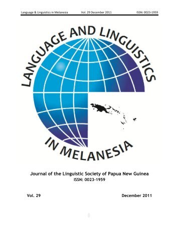 Contents - LANGUAGE & LINGUISTICS IN MELANESIA