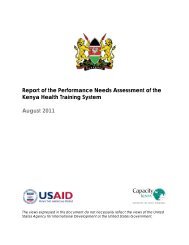 Performance Needs Assessment of the Kenya Health Training System