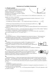 Exercices sur l'oscillateur harmonique