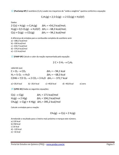 Leis de Hess - Portal de Estudos em QuÃ­mica