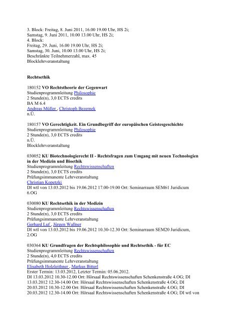 Grundlagen der Ethik - Postgraduate Center