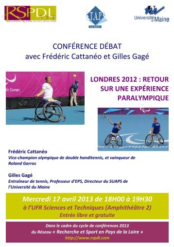 Affiche et résumé - recherche et sport en Pays de la Loire