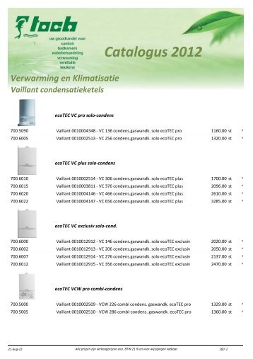 Catalogus 2012 Verwarming en Klimatisatie Vaillant ...
