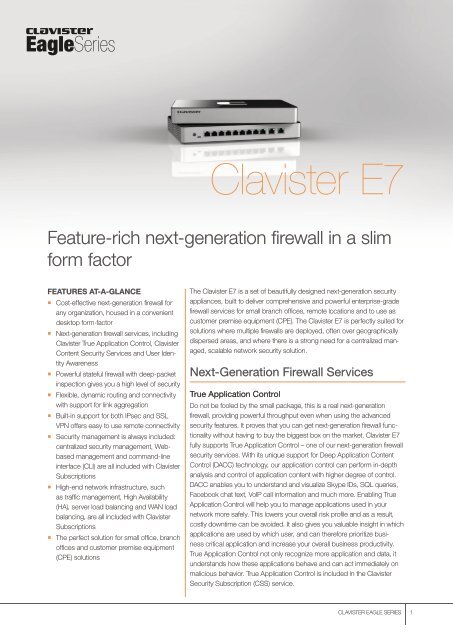 Clavister E7 Data Sheet