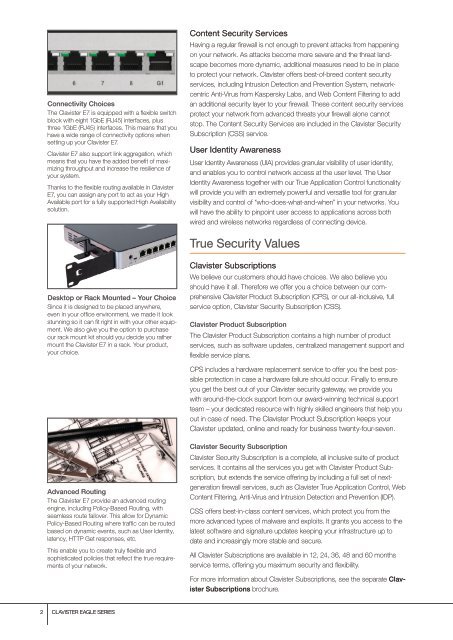 Clavister E7 Data Sheet