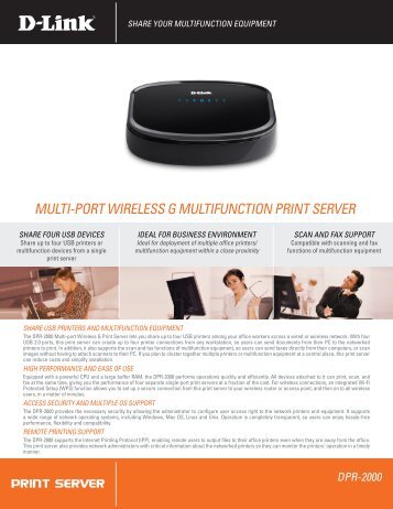 multi-port wireless g  multifunction print server - D-Link