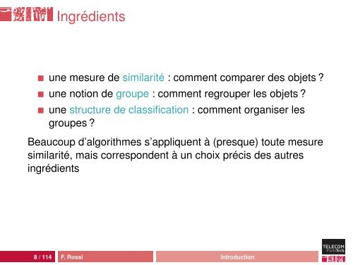 Classification automatique - Fabrice Rossi