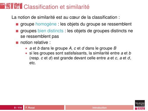 Classification automatique - Fabrice Rossi