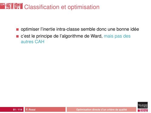 Classification automatique - Fabrice Rossi