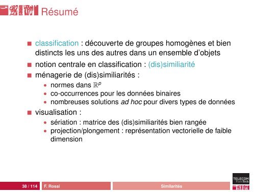 Classification automatique - Fabrice Rossi