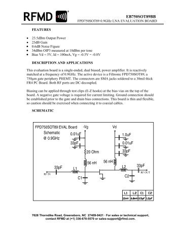 33pF 33pF 20 Ohm 33pF 33pF 0.01uF - RF Micro Devices