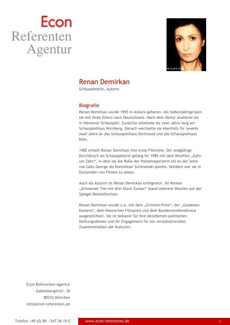 Renan Demirkan - Econ Referenten-Agentur