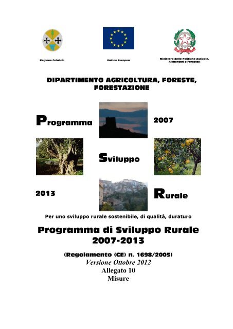 Programma di Sviluppo Rurale 2007-2013 - Consiglio regionale ...