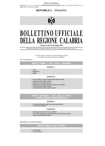 Bur n.42 - Consiglio regionale della Calabria