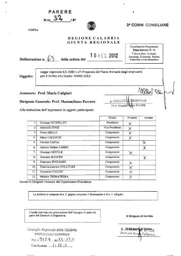 Piano 2012 - Regione Calabria