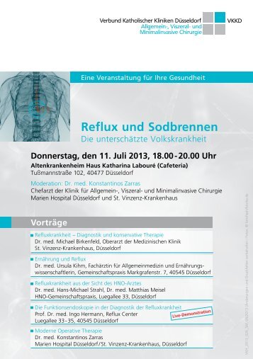 Reflux und Sodbrennen - Verbund Katholischer Kliniken DÃ¼sseldorf