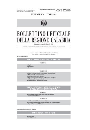 DITTA - Bollettino Ufficiale (BURC) - Regione Calabria