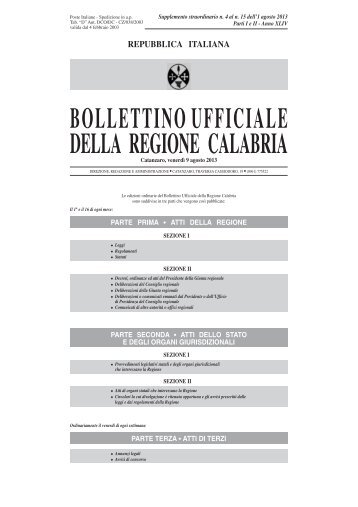 repubblica italiana bollettinoufficiale della regione calabria