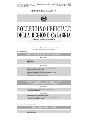 repubblica italiana bollettinoufficiale della regione calabria