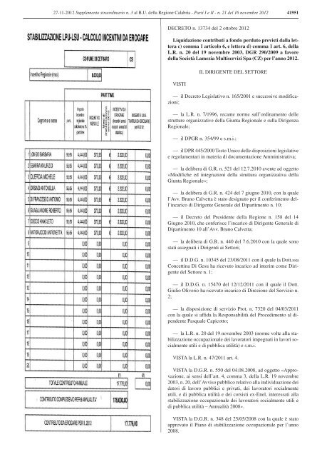 repubblica italiana bollettinoufficiale della regione calabria