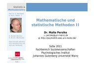 Methodenlehre und Statistik - Johannes Gutenberg-UniversitÃ¤t Mainz