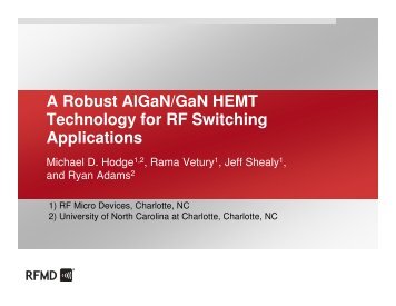 A Robust AlGaN/GaN HEMT Technology for RF Switching Applications