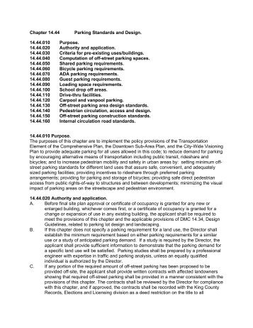 Chapter 14.44 Parking Standards and Design. 14.44 ... - City of Duvall