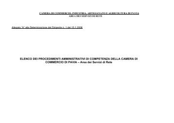 camera di commercio, industria, artigianato e ... - CCIAA di Pavia