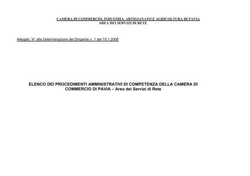 camera di commercio, industria, artigianato e ... - CCIAA di Pavia