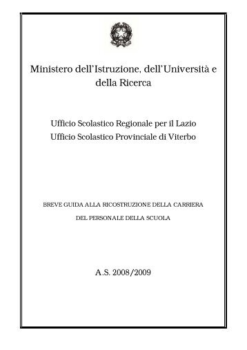 Corso ricostruzione carriera - Centro servizi amministrativi di Viterbo