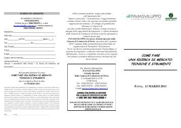 come fare una ricerca di mercato: tecniche e ... - CCIAA di Pavia