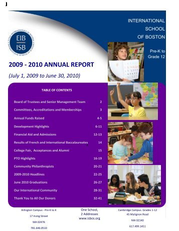 2009 - 2010 ANNUAL REPORT - International School of Boston