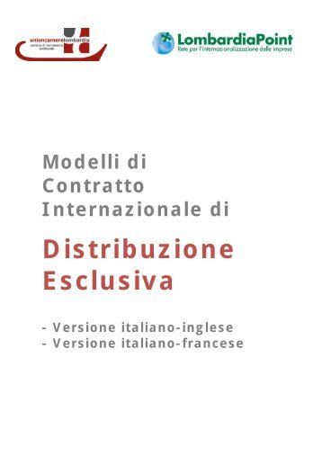 Modello di Contratto Internazionale di DISTRIBUZIONE ESCLUSIVA
