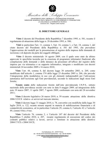 Decreto direttoriale del 29 novembre 2011 - CCIAA di Pavia