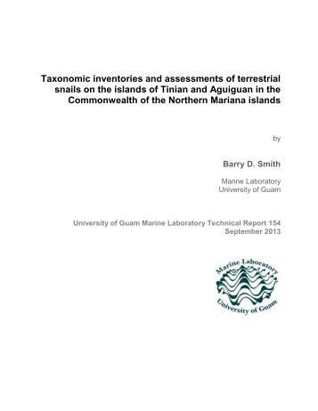 Taxonomic inventories and assessments of terrestrial snails on the ...